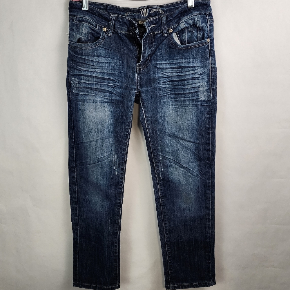 NV jeans womens size 7 Buttons Logo Blue Jeans
